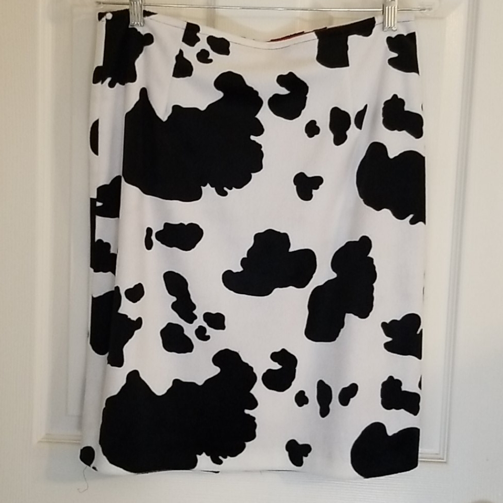 Katherine Stone Faux Cow Hide Skirt 10P